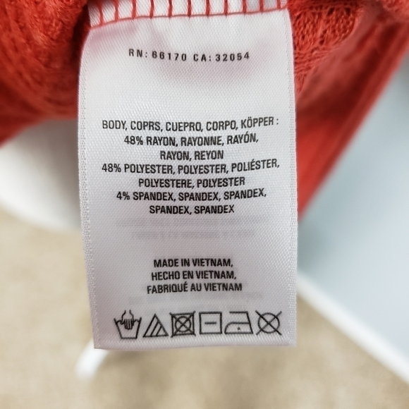 Akemi + Kin Anthropologie Woodruff Waffle Knit Wrap Sweater Top Orange - Picture 8 of 8